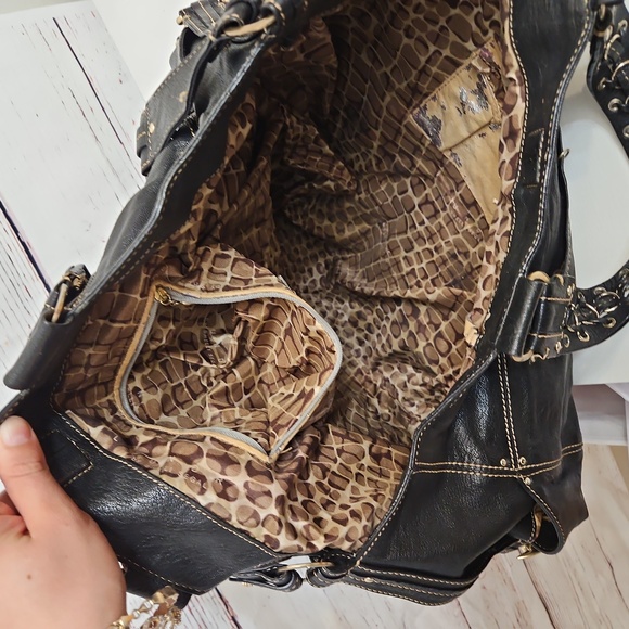 Laundry By Shelli Segal Espresso Goat Leather Tote Large - Picture 15 of 17